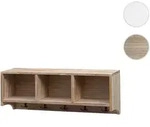 Wandregal HWC-K49, Garderobe Wandgarderobe Regal, 3 Stauf&auml;cher 5 Haken 30x80x20cm