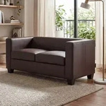 2er Sofa Couch Loungesofa Lille ~ Kunstleder, coffee