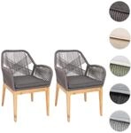 Mendler 2er-Set Gartenstuhl HWC-H56b, Sessel Outdoor Stuhl, wetterfest...