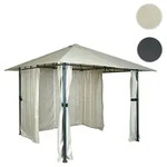 Pergola HWC-J63, Garten Pavillon Terrassen&uuml;berdachung mit Seitenwand, 3x3m ~