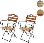 Mendler 2er-Set Biergartenstuhl HWC-J40, Klappstuhl Gartenstuhl,