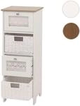 Mendler Kommode HWC-O75, Schubladenschrank, 4 Schubf&auml;cher Korbschubladen Holz