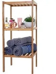 Badregal HWC-B18, Badezimmer Badschrank Standregal, Bambus ~ 80x34x33cm