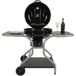 Grillwagen HWC-N16, Holzkohlegrill Kugelgrill Gartengrill mit Deckel drei...