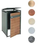 1er M&uuml;lltonnenverkleidung HWC-J82, M&uuml;lltonnenbox, erweiterbar, Metall 32kg,