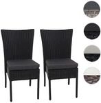 Mendler 2er-Set Poly-Rattan Stuhl HWC-G19, Balkonstuhl Gartenstuhl, stapelbar ~