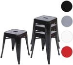 Mendler 4er-Set Hocker HWC-A73, Metallhocker Sitzhocker, Metall Industriedesign