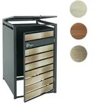1er M&uuml;lltonnenverkleidung HWC-J81, M&uuml;lltonnenbox, erweiterbar, Metall 32kg,