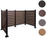 Mendler Alu M&uuml;lltonnen-Zaun HWC-K57, M&uuml;lltonnenverkleidung, Holzoptik...
