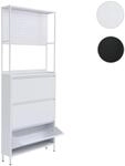 Mendler Schuhschrank HWC-O86, Schuhregal Schuhkipper, 3 Kippf&auml;cher Metall