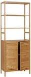 Mendler Hochschrank HWC-B18, Badschrank Badregal Schrank Regal, 2 T&uuml;ren 4