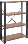 Mendler B&uuml;cherregal HWC-A27, Standregal Wohnregal, 121x80cm 3D-Struktur 4...