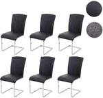 Mendler 6er-Set Esszimmerstuhl HWC-F36, Freischwinger K&uuml;chenstuhl...