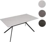 Mendler Esszimmertisch HWC-O58, Esstisch Sinterstein Metall, Marmor-Optik 160cm...