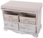Mendler Sitzbank Kommode mit 2 K&ouml;rben 42x62x33cm, Shabby-Look, Vintage ~