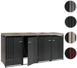 Mendler 4er-M&uuml;lltonnenverkleidung HWC-O67, M&uuml;lltonnenbox mit Pflanzkasten, Metall