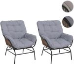 Mendler 2er-Set Loungestuhl HWC-P75, Loungesessel Relaxstuhl, Stoff&nbsp;220g/m˛