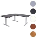 Eck-Schreibtisch HWC-D40, Computertisch elektrisch h&ouml;henverstellbar 178x178cm...