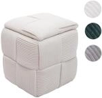 Mendler Hocker HWC-Q47, Sitzhocker Ottomane Polsterhocker Pouf, Deckel Staufach...