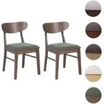 2er-Set Esszimmerstuhl HWC-M59, K&uuml;chenstuhl Stuhl, Stoff/Textil Massiv-Holz ~