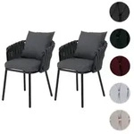 2er-Set Aluminium-Gartenstuhl HWC-P89, Gartensessel Outdoor Stuhl, Stoff/Textil...