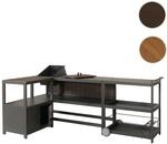 Aluminium Outdoor-K&uuml;che 3-teilig HWC-M64, Au&szlig;enk&uuml;che Garten Servierwagen...