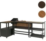 Aluminium Outdoor-K&uuml;che 3-teilig HWC-M64, Au&szlig;enk&uuml;che Garten Servierwagen...