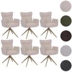 6er-Set Esszimmerstuhl HWC-N11, Stuhl, drehbar Auto-Return Stoff Boucl&eacute;...