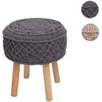 Mendler Sitzhocker HWC-J43, Strickhocker Hocker Fu&szlig;hocker, 45x41cm rund