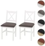 Mendler 2er-Set Esszimmerstuhl HWC-F77 Lehnstuhl K&uuml;chenstuhl Stuhl, Massiv-Holz