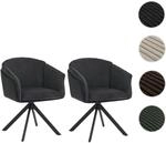 Mendler 2er-Set Esszimmerstuhl HWC-R24, K&uuml;chenstuhl, drehbar Metall Kunstleder