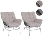 Mendler 2er-Set Loungestuhl HWC-P75, Loungesessel Relaxstuhl, Stoff&nbsp;220g/m˛