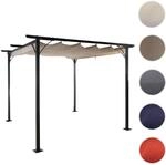Mendler Pergola HWC-C42, Garten Pavillon, stabiles 6cm-Gestell + Schiebedach ~