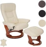 Robas Lund MCA Relaxsessel Hamilton, Fernsehsessel Hocker, Echtleder 130kg belastbar