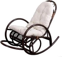 Mendler Schaukelstuhl HWC-C40, Schwingsessel Rattansessel, braun ~...