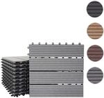 Mendler WPC Bodenfliese Rhone, Holzoptik Balkon/Terrasse, 11x je 30x30cm = 1qm ~