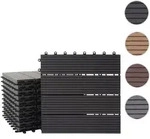 WPC Bodenfliese Rhone, Holzoptik Balkon/Terrasse, 11x je 30x30cm = 1qm ~ Basis,