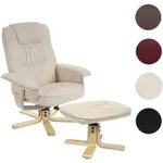 Relaxsessel M56, Fernsehsessel TV-Sessel mit Hocker Ottomane, Kunstleder Eukalyptus