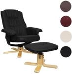 Mendler Relaxsessel M56, Fernsehsessel TV-Sessel mit Hocker, Kunstleder Eukalyptus