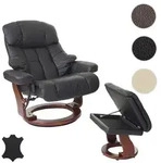 MCA Relaxsessel Calgary XXL, TV-Sessel Hocker, Echtleder 180kg belastbar ~...