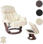 Robas Lund MCA Relaxsessel Calgary XXL, TV-Sessel Hocker, Echtleder 180kg belastbar ~