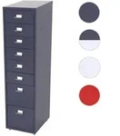 Rollcontainer Boston T851, Schubladenschrank Stahlschrank, 110x28x41cm 8...