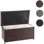 Poly-Rattan Kissenbox HWC-D88, Gartentruhe Auflagenbox Truhe ~ Premium braun,
