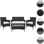 Mendler Poly-Rattan Garnitur HWC-F55, Balkon-/Garten-/Lounge-Set Sofa...