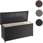 Poly-Rattan Kissenbox HWC-D88, Gartentruhe Auflagenbox Truhe ~ Premium schwarz,