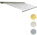 Elektrische Kassettenmarkise T122, Markise Vollkassette 4x3m ~ Polyester Grau/Wei&szlig;