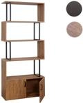 Mendler B&uuml;cherregal HWC-A27, Regal Standregal Raumteiler Wohnregal, Staufach...