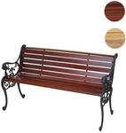 Mendler Gartenbank HWC-F98, Sitzbank Parkbank Holzbank, 2-Sitzer Gusseisen Holz 125cm