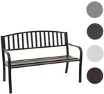 Gartenbank HWC-F43, Bank Parkbank Sitzbank, 2-Sitzer pulverbeschichteter Stahl ~