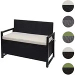 Poly-Rattan 2er Sitzbank HWC-F39, Gartenbank Truhenbank, Staufach Aufbewahrung